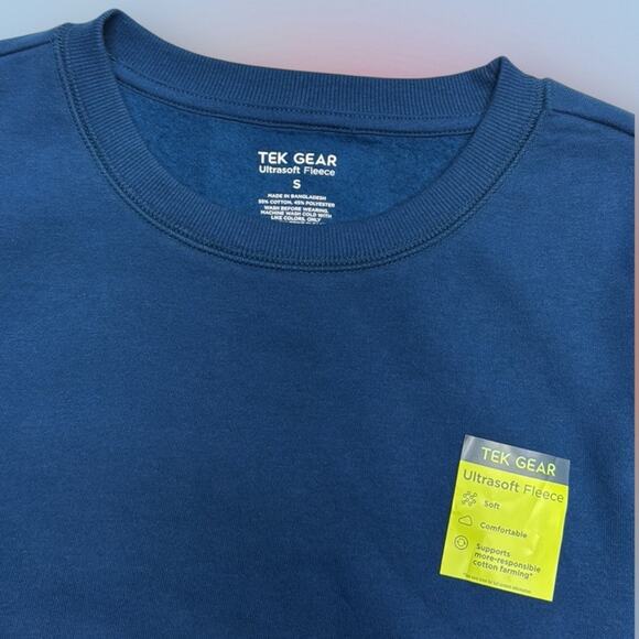 TEK GEAR Adult Small Blue Crew Neck Sweatshirt - Picture 2 of 4